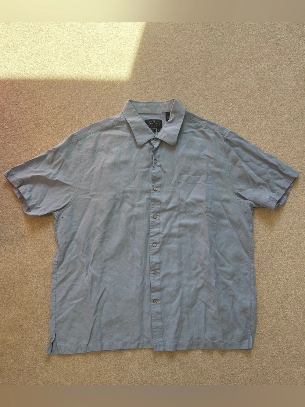 Nat Nast Men’s Light Blue Collared Button-down XL
